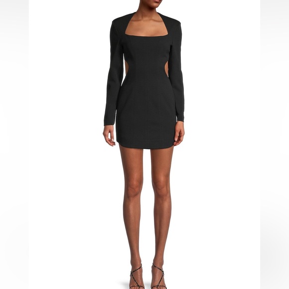 NWT MISHA KOSMA cutout long sleeve black mini dress size 6 - Picture 8 of 16